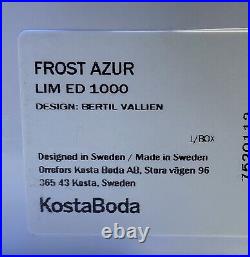 Bertil Vallien Kosta Boda Sculpture Frost Azur Ltd Blue Glass Signed 2006, H6