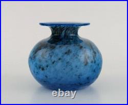 Bertil Vallien for Kosta Boda. Vase in blue mouth blown art glass. 1980's