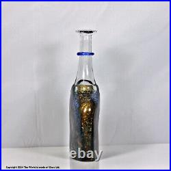 Bertil Vallien for Kosta Boda, blue/rust Satellite bottle vase, 17.5 cm