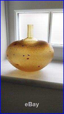 Bertil Vallien glass vase for Kosta Boden #89607. Chico range. Etched signature
