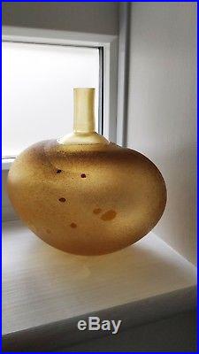 Bertil Vallien glass vase for Kosta Boden #89607. Chico range. Etched signature