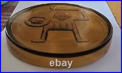 Boda 1960's Swedish Amber Glass Viking Bowl by Erik Hoglund Mid Century 17cm VGC