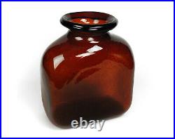 Boda Erik Hoglund XL Bubbly Bottle Brown Glass Vase 1960s Swedish Vintage