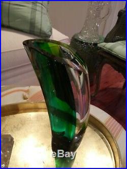 Brand New Kosta Boda Aria Vase, Signed, 11.25 Goran Warff New, Turquoise Green