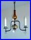 CHANDELIER KOSTA BODA ERIK HOGLUND Wrought iron and amber art glass