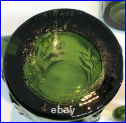 ERIK HOGLUND KOSTA BODA Beer Mugs Green Glass Adam & Eva SWEDEN, 1960s