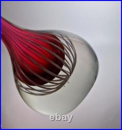 Elegant Striped Vase from Ekeberga Glasbruk Sweden, 1950s Skandinavian Art Glass