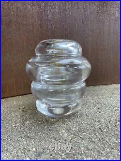 Elis Bergh Vicke Lindstrand Kosta Boda Lobbed Hooped Beehive Crystal Vase B 766