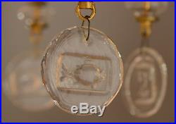 Erik Hoglund Chandelier Gilt Iron Glass Pendants Faces and Fish BODA Sweden 60's