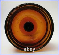 Erik Hoglund Kosta Boda Amber Art Glass Goblet Signed MID Century Scandinavian
