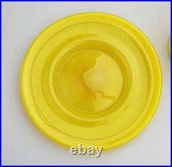 FAB Kosta Boda Art Glass large canary yellow Bowl & Saucer Erik Hoglund C. 1960's
