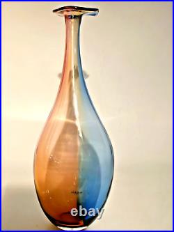 FIDJI Hand-Blown Glass Vase, Signed Kosta Boda, K Engman 11 1/4 48838 (#2)