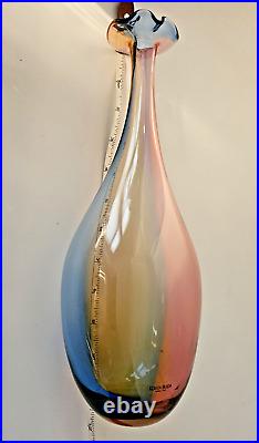 FIDJI Hand-Blown Glass Vase, Signed Kosta Boda, K Engman 11 1/4 48838 (#2)