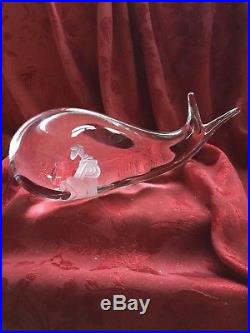 FLAWLESS Exquisite KOSTA BODA Glass 10 3/4 Crystal JONAH & THE WHALE Figurine