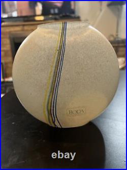 Fab & Swirly Bertil Vallien Signed Rainbow Series Glass Vase Kosta Boda Sweden