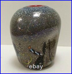 Fully Signed Bertil Vallien Artists Collection Kosta Boda Multi Coloured Vase