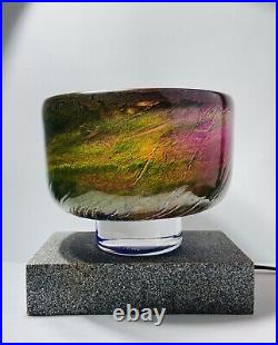 GORAN WARFF KOSTA BODA Bowl Solid Multi-color Art Glass Signed, 1970's, H5