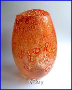 Glasvase Kosta Boda DINO glass vase 7040125 Kjell Engholm Sweden orange 30,5cm