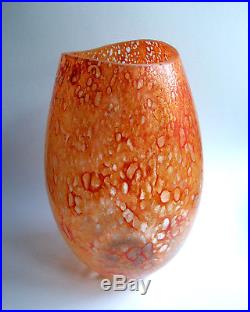 Glasvase Kosta Boda DINO glass vase 7040125 Kjell Engholm Sweden orange 30,5cm