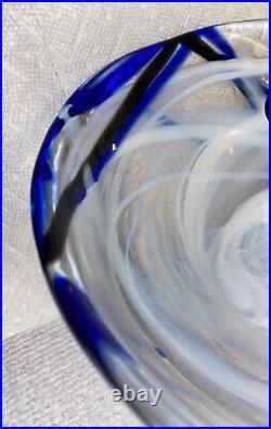 GorgeousRare AnnaEhrner Kosta Boda SnowstormArt Glass 4.5Bowl Sweden