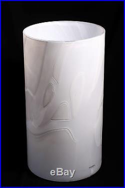 Huge Signed Kosta Boda Anna Ehrner Swedish Art Glass Vase White Modern Design