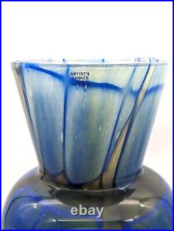 Impressive 16 Art Glass Kosta Boda Blue Vivienne Vase signed L. Löfgren