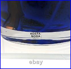 Impressive 16 Art Glass Kosta Boda Blue Vivienne Vase signed L. Löfgren