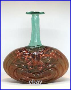 KJELL ENGMAN KOSTA BODA Vase Bottle RIO Art Face Glass, H9 1/2