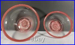 KOSTA BODA Art Glass Blush Nesting Bowl Set Signed MONICA BACKSTROM Pink Clear