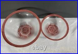 KOSTA BODA Art Glass Blush Nesting Bowl Set Signed MONICA BACKSTROM Pink Clear