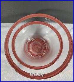 KOSTA BODA Art Glass Blush Nesting Bowl Set Signed MONICA BACKSTROM Pink Clear