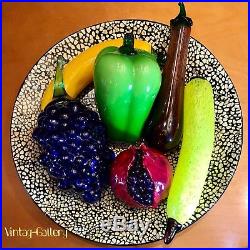 KOSTA BODA Art Glass Fruit FRUTTERIA + Assorted Fruit + Lacquer Bowl / VINTAGE