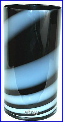 KOSTA BODA Art Glass Twist Vase Black White by Anna Ehrner Sweden New
