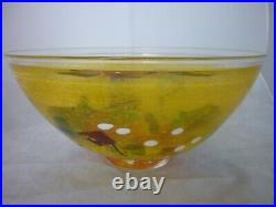 KOSTA BODA Artist Collection Large Yellow Glass Bowl Scandi Bertil Vallien 59372