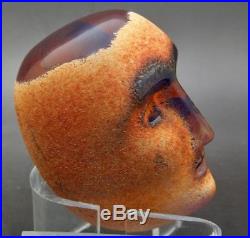 KOSTA BODA BERTIL VALLIEN Brain Cesare Mask Sculpture/Paperweight, Apr 3Hx1.5W