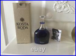 KOSTA BODA Bertil Vallien Satellite Blue Miniature Bottle Signed 89250 9cm