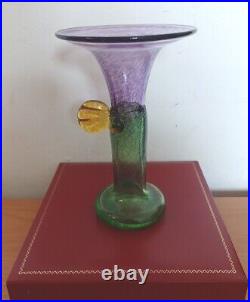 KOSTA BODA Bertil Vallien glass vase windpipe series signed no. 48176-1