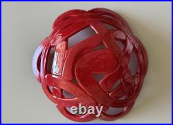 KOSTA BODA Designed by Anna Ehrner Basket Bowl Red Art Glass 11 (approx.)