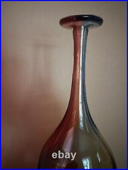 KOSTA BODA FIDJI RAINBOW SWEDISH ART GLASS BOTTLE VASE By ENGMAN SIGNED & NUMBER