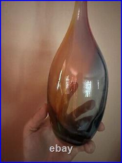 KOSTA BODA FIDJI RAINBOW SWEDISH ART GLASS BOTTLE VASE By ENGMAN SIGNED & NUMBER