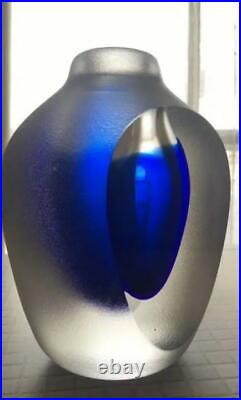 KOSTA BODA × G. WARFF Flower vase Glass Object art Signed Numbered Crystal glass