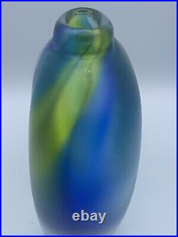 KOSTA BODA GORAN WARFF #47925 Green Blue Textured Vase