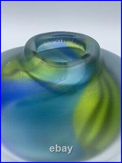 KOSTA BODA GORAN WARFF #47925 Green Blue Textured Vase