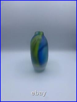 KOSTA BODA GORAN WARFF #47925 Green Blue Textured Vase