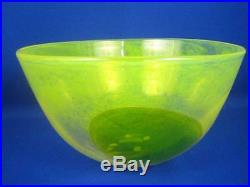 KOSTA BODA GUNNEL SAHLIN Frosted Lime Glass 11 Bowl Signed & Numbered
