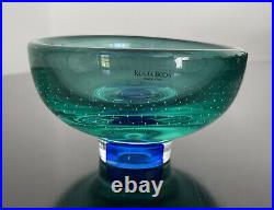 KOSTA BODA Goran Warff Zoom Stunning Art Glass Blue and Green Bowl