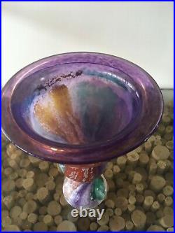 KOSTA BODA Kjell Engman signed Art Glass CAN CAN Flower Vase multi colored