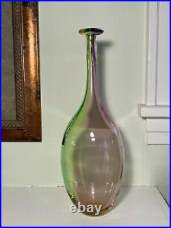 KOSTA BODA Large 18 Tall FIDJI Multicolor Glass Bottle Vase Signed Kjell Engman
