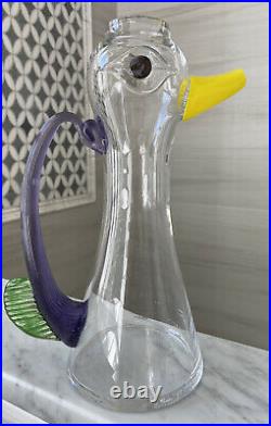 KOSTA BODA Of Sweden Glass PITCHER CARAFE VASE Word of Art Crystal Abstract DUCK