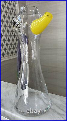 KOSTA BODA Of Sweden Glass PITCHER CARAFE VASE Word of Art Crystal Abstract DUCK